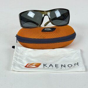 Kaenon Jetty Polarized Sunglasses Italy Green Black Frame With Case & Bag